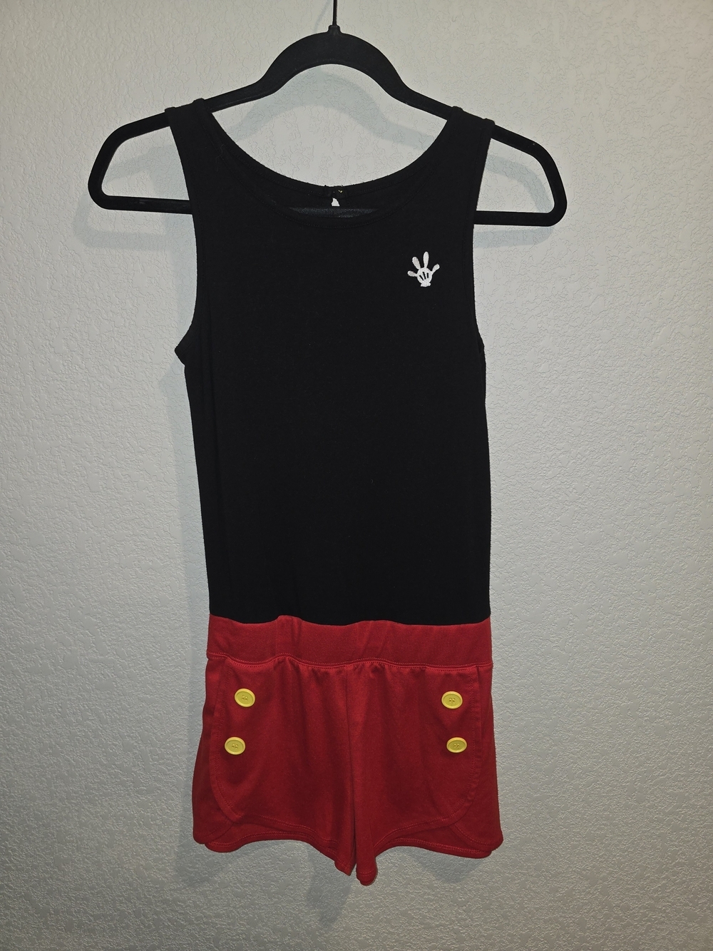 Disney Parks Authentic Mickey Mouse Tank Romper Red Black Size XS